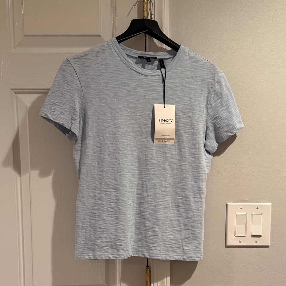 Theory Soft Blue Crew Neck Tee